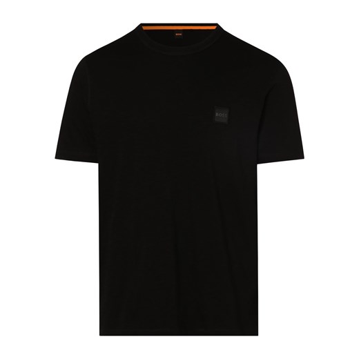 BOSS Orange T-shirt męski Mężczyźni Bawełna czarny jednolity ze sklepu vangraaf w kategorii T-shirty męskie - zdjęcie 152699034