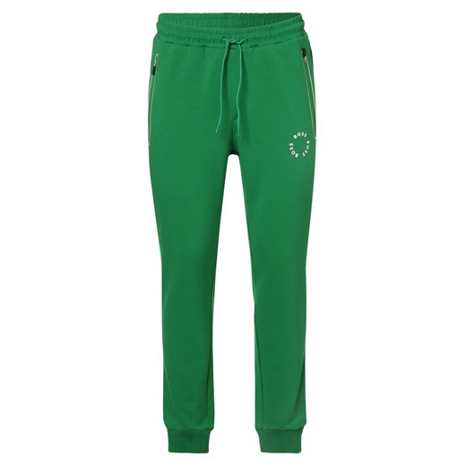BOSS Green Spodnie dresowe Mężczyźni Bawełna zielony jednolity ze sklepu vangraaf w kategorii Spodnie męskie - zdjęcie 152700251