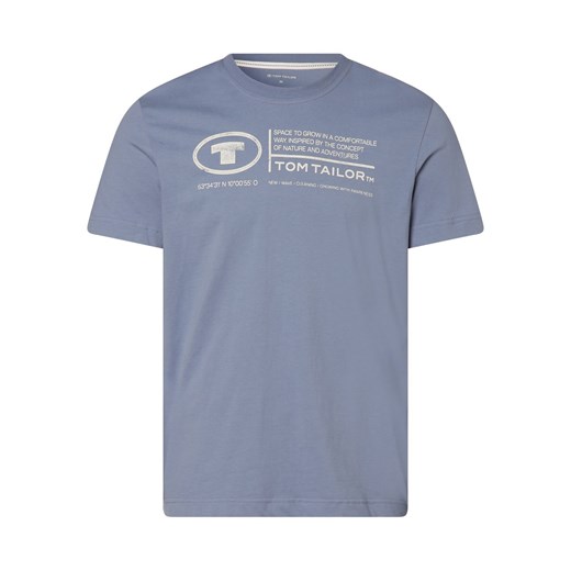 Tom Tailor T-shirt męski Mężczyźni Bawełna indygo nadruk ze sklepu vangraaf w kategorii T-shirty męskie - zdjęcie 152700392