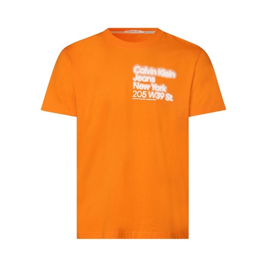 Calvin Klein Jeans T-shirt męski Mężczyźni Bawełna pomarańczowy nadruk XS okazja vangraaf
