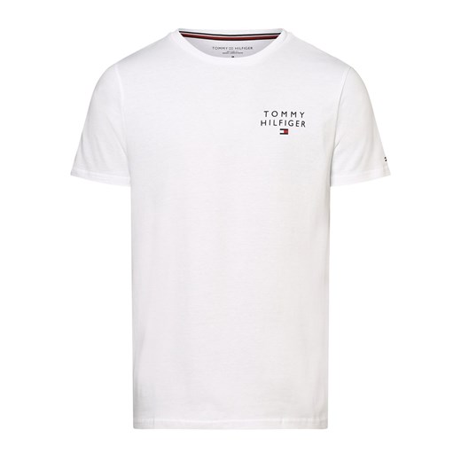 Tommy Hilfiger Męska koszulka od piżamy Mężczyźni Bawełna biały nadruk ze sklepu vangraaf w kategorii Piżamy męskie - zdjęcie 152700561