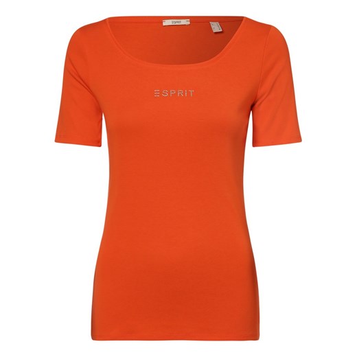 Esprit Casual T-shirt damski Kobiety Dżersej pomarańczowy jednolity XS okazja vangraaf