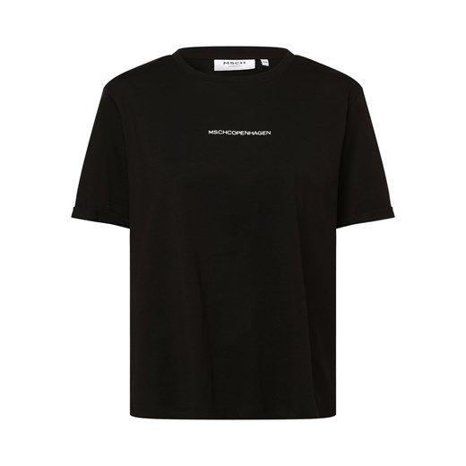 Msch Copenhagen T-shirt damski Kobiety Bawełna czarny nadruk ze sklepu vangraaf w kategorii Bluzki damskie - zdjęcie 152701541