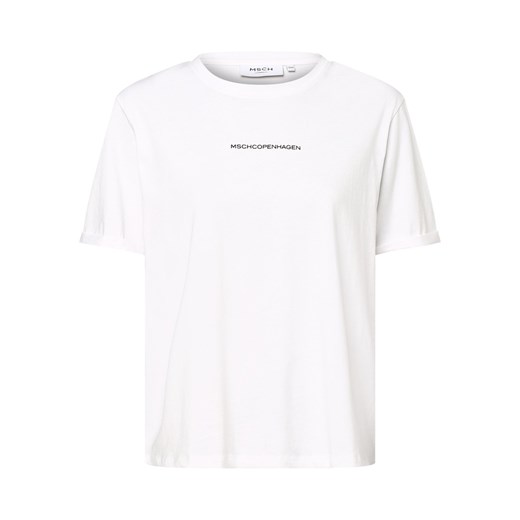 Moss Copenhagen T-shirt damski – MSCHTerina Kobiety Bawełna biały nadruk Moss Copenhagen M/L vangraaf