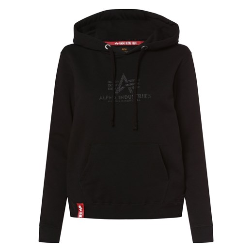 Alpha Industries Damska bluza z kapturem Kobiety Bawełna czarny nadruk Alpha Industries L vangraaf