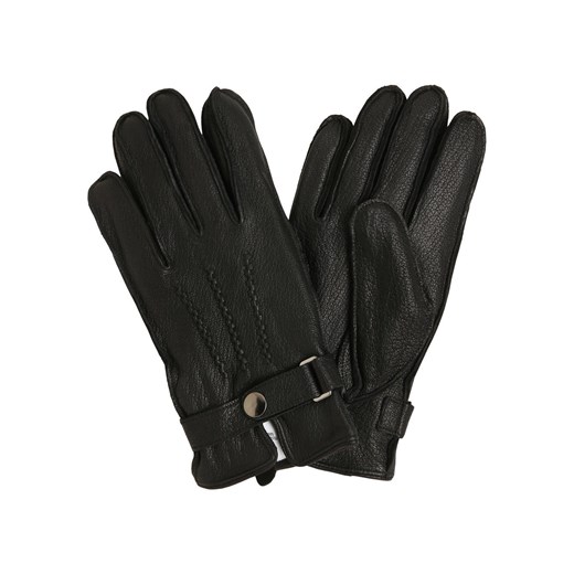 James Skórzane rękawiczki Mężczyźni skóra czarny jednolity ze sklepu vangraaf w kategorii Rękawiczki męskie - zdjęcie 152702120