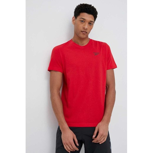 Reebok t-shirt bawełniany IDENTITY kolor czerwony gładki IL3697.100070678 ze sklepu ANSWEAR.com w kategorii T-shirty męskie - zdjęcie 152708022