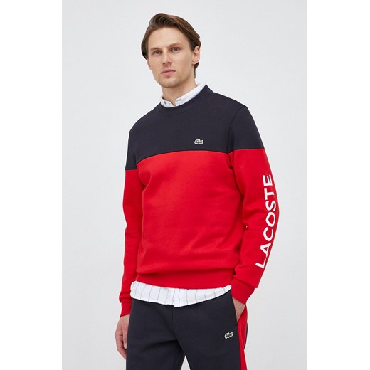 Lacoste bluza męska kolor czerwony wzorzysta Lacoste M ANSWEAR.com