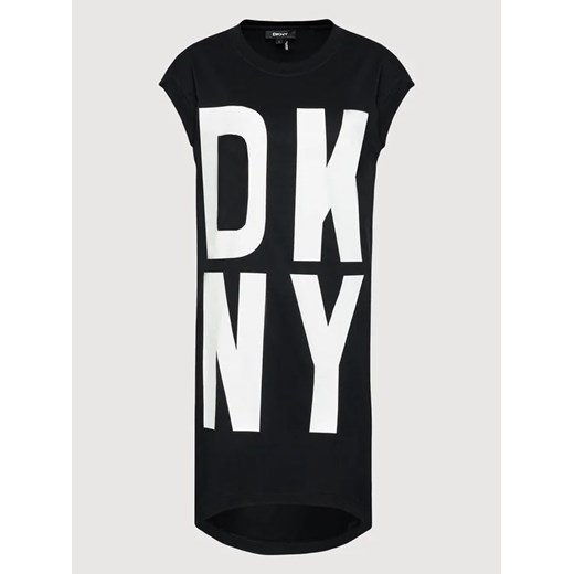 DKNY Sukienka codzienna P02HRB2M Czarny Relaxed Fit S promocja MODIVO