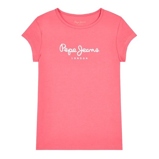 Pepe Jeans T-Shirt Hana Glitter Ss PG502442 Różowy Regular Fit Pepe Jeans 14 okazyjna cena MODIVO