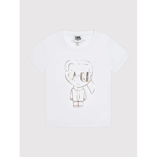 KARL LAGERFELD T-Shirt Z15330 S Biały Regular Fit Karl Lagerfeld 10Y wyprzedaż MODIVO