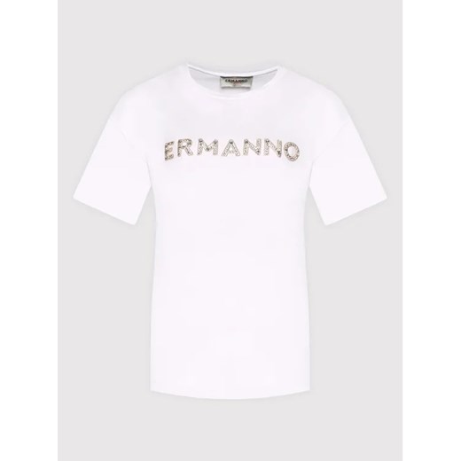 Ermanno Firenze T-Shirt D40EL060EG3 Biały Regular Fit Ermanno Firenze 44 MODIVO