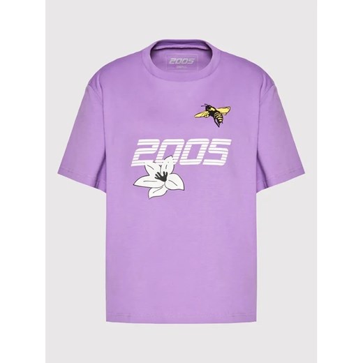 T-shirt męski fioletowy z krótkim rękawem 