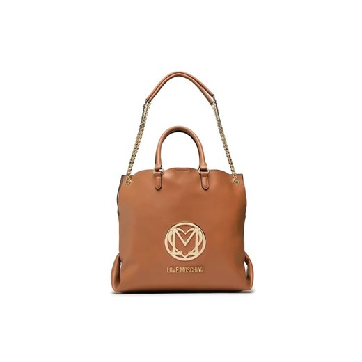Shopper bag brązowa Love Moschino na ramię matowa duża 