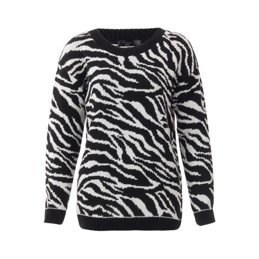 Sweter Zebra Print pandzior-pl-new-vogue szary akryl