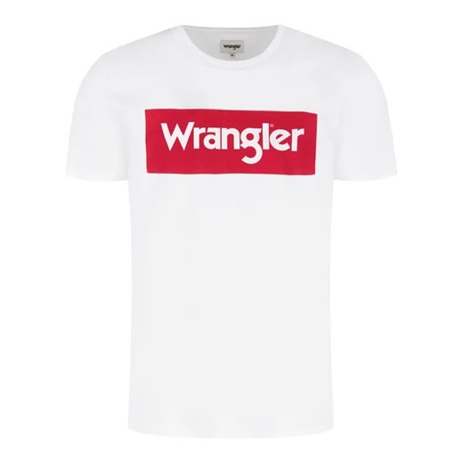Wrangler T-Shirt Logo Tee W742FK989 Biały Regular Fit Wrangler M MODIVO