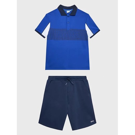 Boss Komplet polo i spodenki J28112 D Granatowy Regular Fit 16Y MODIVO