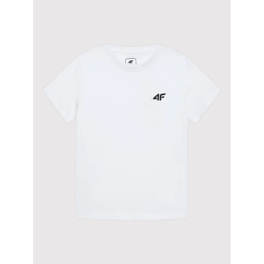 4F T-Shirt HJL22-JTSM001 Biały Regular Fit 146 MODIVO