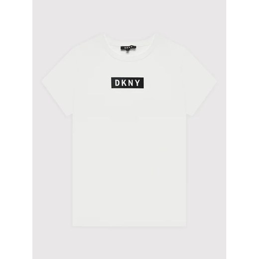 DKNY T-Shirt D35R93 S Biały Regular Fit 14Y MODIVO