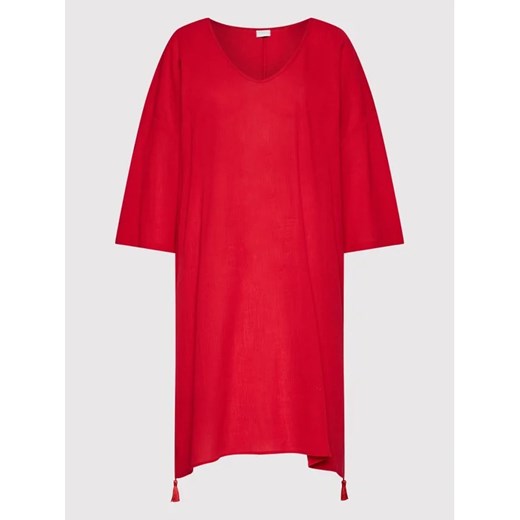 Max Mara Beachwear Sukienka letnia Paglie 32210328 Czerwony Oversize 38 MODIVO