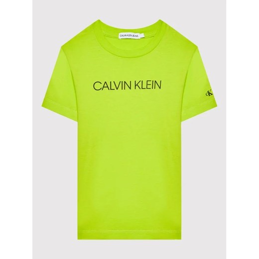 Calvin Klein Jeans T-Shirt Institutional IB0IB00347 Zielony Regular Fit 6Y wyprzedaż MODIVO