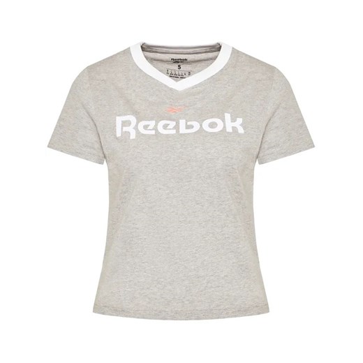 Reebok T-Shirt Linear Logo GN5418 Szary Slim Fit Reebok XS MODIVO