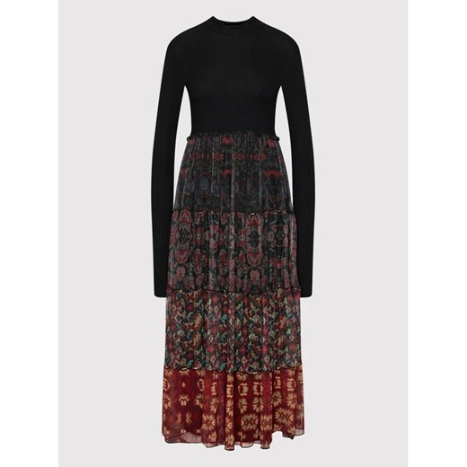 Desigual Sukienka codzienna Cinamon 21WWVK95 Czarny Regular Fit Desigual XS wyprzedaż MODIVO