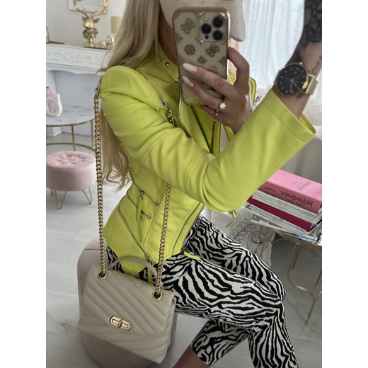 Ramoneska limonkowa z klapami P175 Noemi Kent-paris L/40 Charlotte Fashion