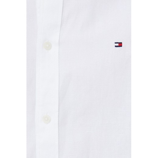 Tommy Hilfiger koszula z lnem kolor biały regular z kołnierzykiem button-down Tommy Hilfiger XXL ANSWEAR.com