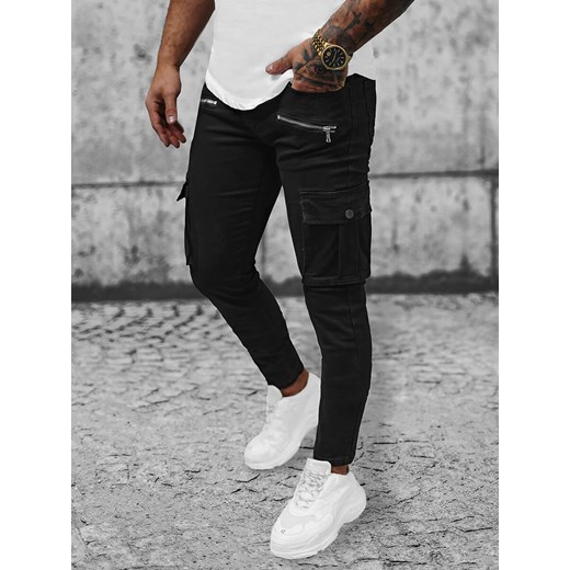 Spodnie jeansowe męskie czarne OZONEE NB/MP0123N ze sklepu ozonee.pl w kategorii Jeansy męskie - zdjęcie 152907603