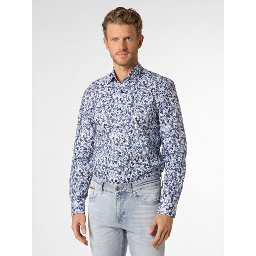 Finshley & Harding Koszula męska Mężczyźni Slim Fit Bawełna niebieski wzorzysty Finshley & Harding 40 okazja vangraaf