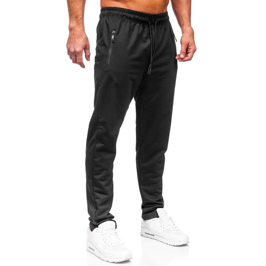 Czarne spodnie męskie dresowe Denley JX6115 L Denley