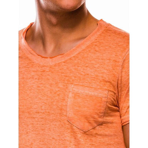 T-shirt męski bez nadruku - pomarańczowy S1051 XL wyprzedaż ombre