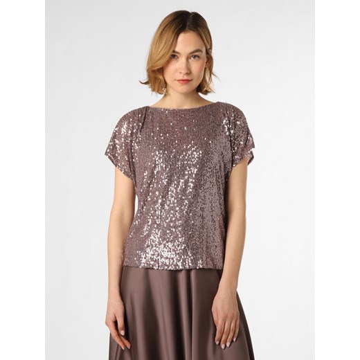 Swing Damska koszulka z cekinami Kobiety Sztuczne włókno taupe jednolity ze sklepu vangraaf w kategorii Bluzki damskie - zdjęcie 152937802