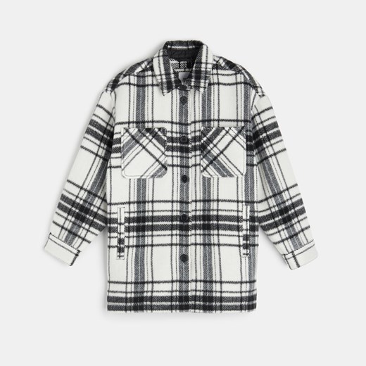 Sinsay - Kurtka koszulowa w kratę - Czarny Sinsay 152 Sinsay