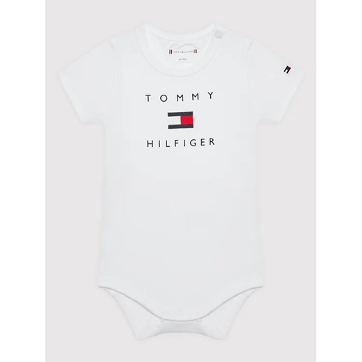 Tommy Hilfiger Body dziecięce KN0KN01422 Biały Regular Fit Tommy Hilfiger 86 MODIVO wyprzedaż
