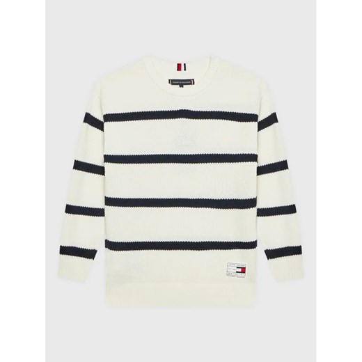 Tommy Hilfiger Sweter Structure Rugby KB0KB07497 Biały Regular Fit Tommy Hilfiger 8Y MODIVO