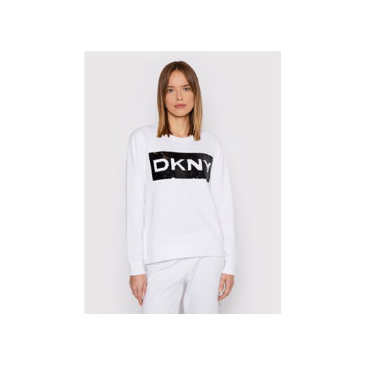 DKNY Bluza P1MPEB2R Biały Regular Fit XS MODIVO okazja