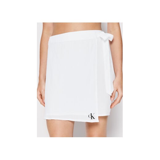 Calvin Klein Swimwear Spódnica mini KW0KW01787 Biały Regular Fit XS wyprzedaż MODIVO
