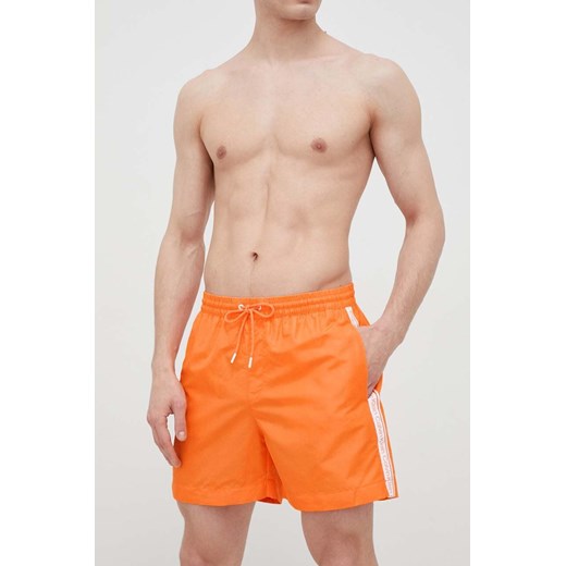 Calvin Klein szorty kąpielowe kolor pomarańczowy ze sklepu ANSWEAR.com w kategorii Kąpielówki - zdjęcie 152948943