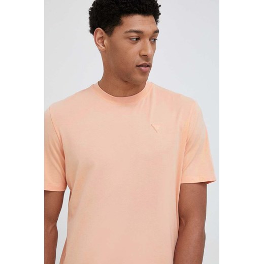 Guess t-shirt HEDLEY męski kolor pomarańczowy gładki Z2YI12 JR06K ze sklepu ANSWEAR.com w kategorii T-shirty męskie - zdjęcie 152950044