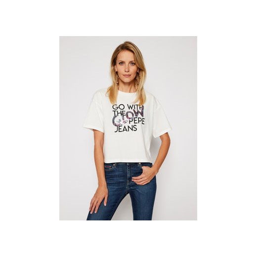 Pepe Jeans T-Shirt Dina PL504510 Biały Relaxed Fit Pepe Jeans M promocja MODIVO