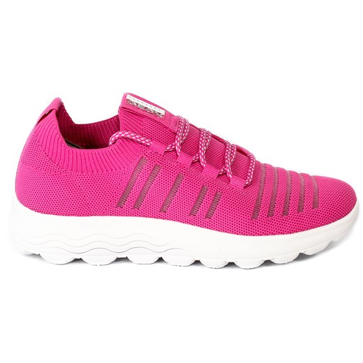 Buty sportowe damskie Geox w stylu casual różowe na płaskiej podeszwie na wiosnę sznurowane 