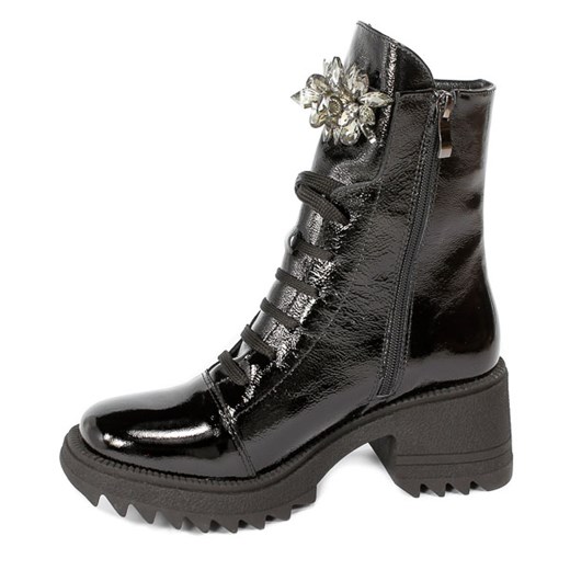 Botki Fabio Fabrizi na obcasie sznurowane 