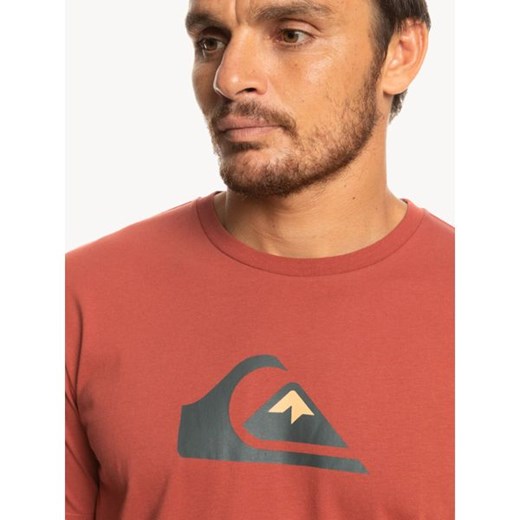 T-shirt męski Quiksilver z napisem z krótkimi rękawami 