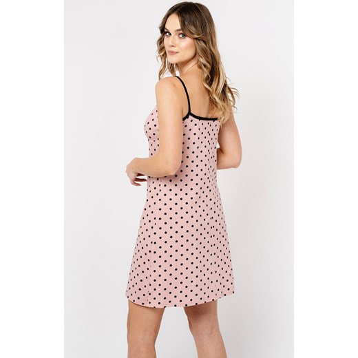 Koszula nocna damska na wąskie ramiączka Buscato, Kolor różowo-czarny, Rozmiar S, Italian Fashion ze sklepu Intymna w kategorii Koszule nocne - zdjęcie 153053232