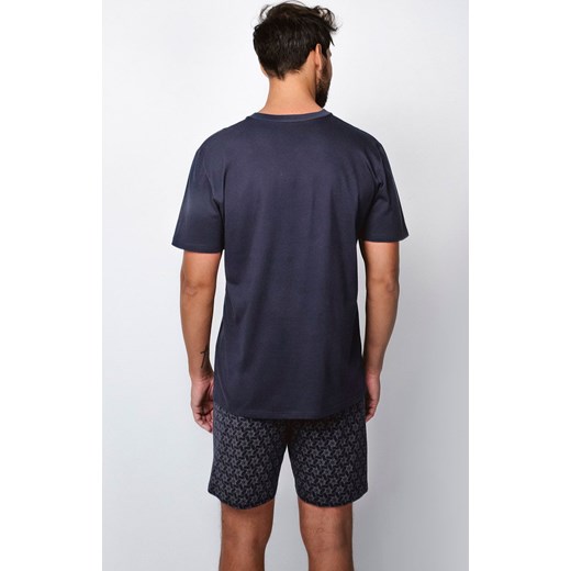 Piżama męska na krótki rękaw z krótką nogawką Diaz, Kolor granatowy, Rozmiar M, Italian Fashion ze sklepu Intymna w kategorii Piżamy męskie - zdjęcie 153053244