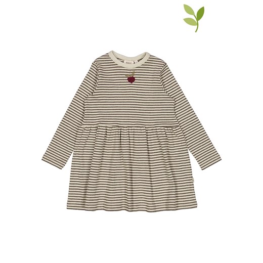 Sukienka "Berry Embroidery" w kolorze kremowo-antracytowym 122 wyprzedaż Limango Polska