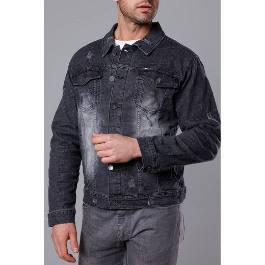 JEANSOWA KURTKA MĘSKA CZARNA (MJ525N) Goodlookin.pl S goodlookin.pl promocyjna cena
