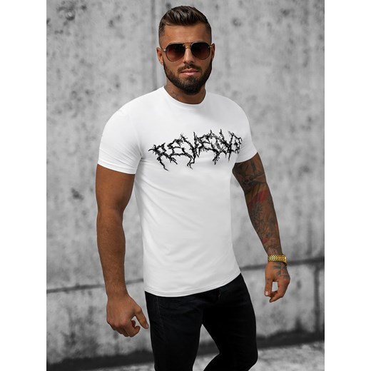 T-shirt męski slimfit biały OZONEE NB/MT3027 Ozonee XXL ozonee.pl